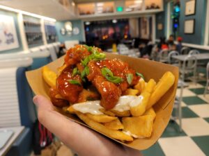 Grilled Mango Chicken with Fries